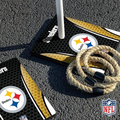 Solid Wood NFL Quoits Set with Direct Print HD Team Graphics – Tailgate Ring Toss Game – Great Gift for Any Football Fan! Ring Toss Family Outdoor Games for The Beach
