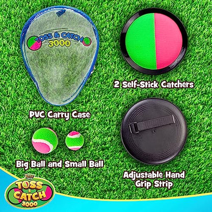 YoYa Toys Toss and Catch Ball Game Upgraded Set - Outdoor Kids Sports Activities - Outside Fun Summer Toy for Beach, Backyard, Park, Yard Lawn, Camping for Ages 4-12, 2 Catch Paddles, 2 Sticky Balls - style: 2 Paddles + 2 Balls