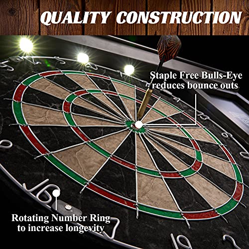 Barrington Palmer Dartboard Pub Style with LED Lights, Pre-asseblemed