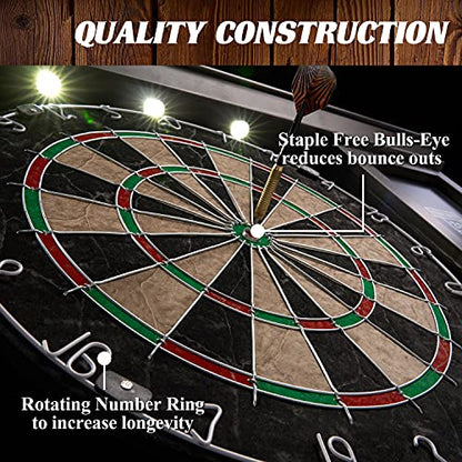 Barrington Palmer Dartboard Pub Style with LED Lights, Pre-asseblemed