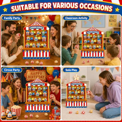 2 Pcs Dart Board with 12 Sticky Balls Theme Party Decorations Felt Cloth Toss Game for Family Games Birthday Party Outdoor Indoor Supplies(16.5 x 23.6 inches) - style: Circus Clown
