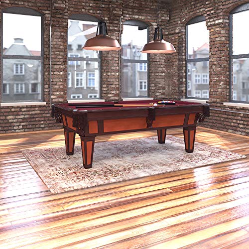 Fat Cat Reno 7.5 Foot Pool Table, Billiard Table with Accuslate Surface, K66 Bumpers, Dark Cherry Finish, Includes Cues and Balls
