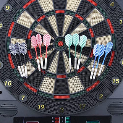 Electronic Dart Board Cabinet Set, with Integrated Scoreboard, Dart Storage for 12 Darts, Professional Darts Machine for Adults