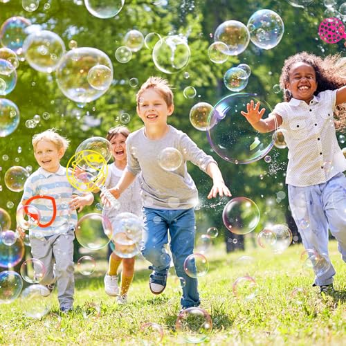 28 Pcs Big Bubble Wand Bulk Set for Summer Outdoor Games Activities Party Favors Birthday Supplies, Big Bubble Maker with Tray