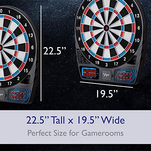 Viper 777 Electronic Dartboard – 15.5" Regulation Target, 43 Games, LCD Scoring, 8 Players, Soft Tip Darts Included