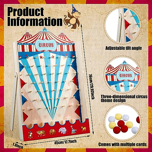 Fulmoon Disk Drop Game with 8 Disks Halloween Carnival Circus Theme Christmas Party Fun Wood Family Board Game for Birthday Party Decorations Supplies Activities(30 x 17.7 Inch) - size: 30 x 17.7 Inch