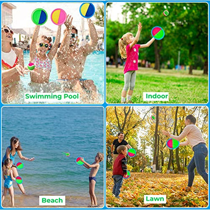 Ball Catch Set Games Toss Paddle,Kids Outdoor Toys, Toss and Catch Game Set, Beach Toys Back Yard Backyard with 2 Paddles 2Balls Yard Games Suitable for Kids Birthday Gift Ideal