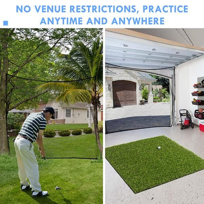 Amazgolf Golf Net,10Ft,15Ft,20Ft,25Ft, 30Ft, 40Ft Golf Practice Net,Sports Practice Barrier Net, Heavy Duty Ball Netting Golf Hitting Net, DIY Ball Net,Baseball Net Hockey Net and Chipping Net - size: 10*10ft