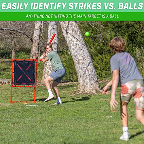 GoSports Baseball Strike Zone Target for Plastic Balls - Compatible with Blitzball and Wiffle Ball - style: Large 30" x 28"