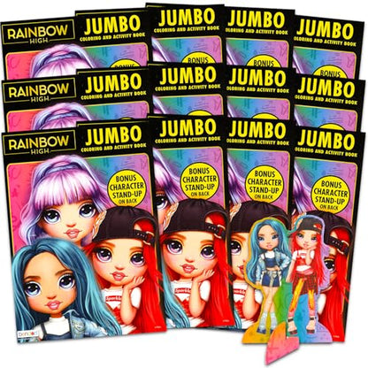 Rainbow High Bulk Coloring Books - 12 Jumbo Activity Books with Coloring Pages, Games, Activities for Kids 3-5, Party Favors, Party Supplies, Classroom Rewards, Road Trip Activities