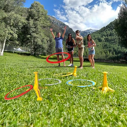 Trigo Portable Ring Toss Game - Indoor and Outdoor Party Games for Kids and Adults - Perfect for Backyard, Camping, Tailgating, Beach, and Indoor Play - 2 to 4 Players - Ages 3+