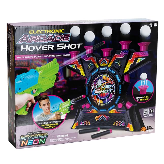 Fat Brain Toys Electronic Arcade Hover Shot Hyper Neon Active Play for Ages 6 to 11