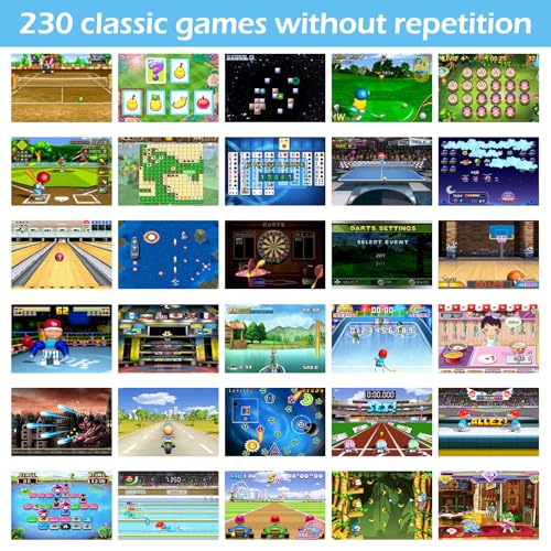 TaddToy 16 Bit Handheld Game for Kids Adults, 3.0'' Large Screen Preloaded 230 HD Classic Retro Video Games with USB Rechargeable Battery & 3 Game Cartridges for Birthday Gift for Kids 4-12 (Blue) - color: Blue