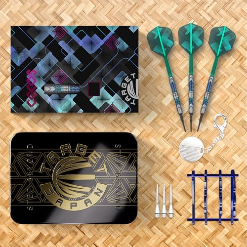 Target Japan Kaze Series Ceros Soft Darts with K-Flex, 18g/19g (01/02/03) | 90% Tungsten Dart Set, K-Flex Flights and Shafts, 2BA Pixel Points, Steelpoint Conversion Points, Storage Case - style: Barrel 03 (19G)