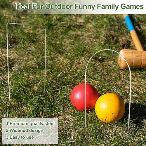 18 Pcs Croquet Wickets Set 11.5 x 6.1 Inch Square Arch Wickets Replacement for Croquet Metal Hoops with Galvanized Rustproof Wicket Replacement for Lawn Backyard Outdoor Sport Game