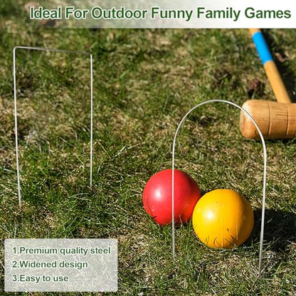 18 Pcs Croquet Wickets Set 11.5 x 6.1 Inch Square Arch Wickets Replacement for Croquet Metal Hoops with Galvanized Rustproof Wicket Replacement for Lawn Backyard Outdoor Sport Game