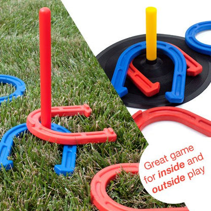 BBG Deluxe Safety Indoor & Outdoor Horseshoe Game Set with Rubber Mats!