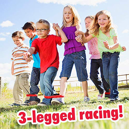 Franklin Field Day Potato Sack Race Bags & 3-Legged Race Bands Game Kit - Great for Kids - 2 Games in 1
