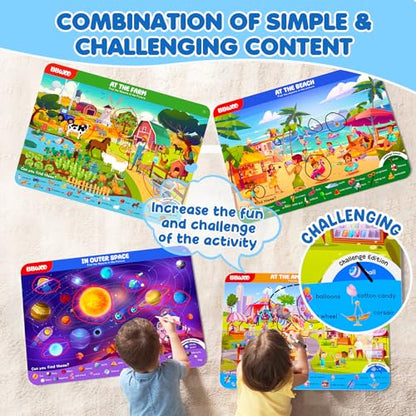 Search and Find Activity Books for Kids Ages 3-5, Travel Games Toys for Car Airplane, Road Trip Activities for Kids Games 4-8, Preschool Learning Activities, Educational Seek Game,Gifts for Boys Girls - style: Mixed Themes
