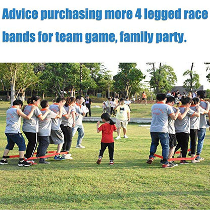 Durable 4 Legged Race Bands Outdoor Game for Kids Adults Relay Race Carnival Field Day Backyard Birthday Team Party Games - color: Red