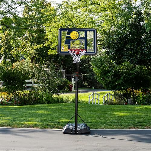 Lifetime NBA Indiana Pacers Portable Basketball Hoop, Adjustable Height 7.5-10 Ft, 44 Inch Shatterproof Fusion Backboard, Base with Wheels - color: Indiana Pacers