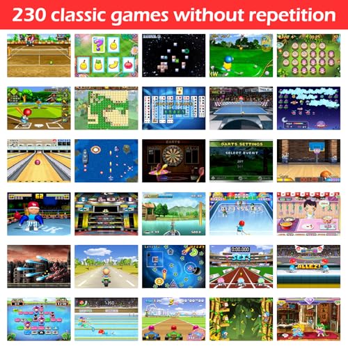 TaddToy 16 Bit Handheld Game for Kids Adults, 3.0'' Large Screen Preloaded 230 HD Classic Retro Video Games with USB Rechargeable Battery & 3 Game Cartridges for Birthday Gift for Kids 4-12 (Red) - color: Red