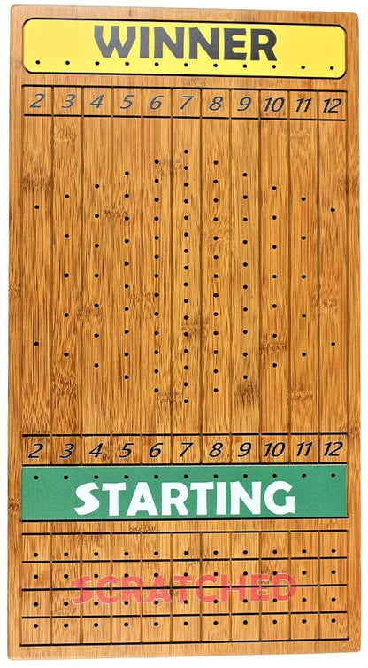 Metal Horse Race Board Game Set with Horse Racing Thick & Solid Wood Game Board(22"/Dark),11 Luxurious with 4 Antique(Gold,Silver,Red Cooper&Bronze) Metal Craft Horses, Dice&Cards (HR-F654) - color: Hr-f654