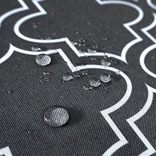 Melaluxe Spring/Summer Wrinkle-Free Waterproof Outdoor Tablecloth with Umbrella Hole and Zipper,60 Inch Square, Grey, Seats 4 People - color: Grey, size: 60" x 60" (Square)