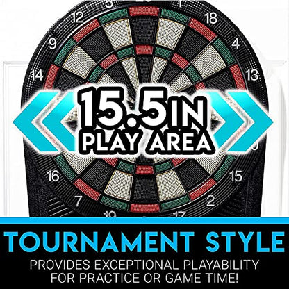 Electronic Dart Board Set ，6 Soft Tip Electric Dartboard with Digital Scoreboard ， 5 Different Difficulty Levels ，Professional Dart Board for Adults Kids