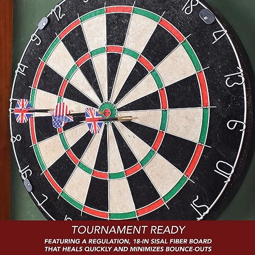 Centerpoint Bristle Dartboard and Solid Wood Cabinet - Dark Cherry Finish