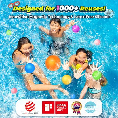 18Pcs Reusable Water Balloons for Kids, Pool Beach Water Toys for Boys and Girls, Outdoor Summer Toys for Kids Ages 3-12 - size: 18 PCS