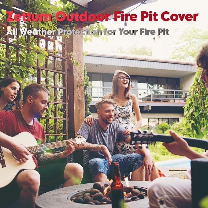 Zettum Fire Pit Cover Rectangular 48 Inch - Outdoor Fire Table Cover Rectangle Heavy Duty & Waterproof, 600D Patio Propane Gas Firepit Cover Rectangular Fade Resistant - 48 x 24 x 24 Inch - color: Beige - Rectangular, size: 48x24x24 Inch
