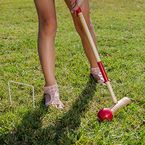 Champion Sports Outdoor Game Sets – Volleyball, Badminton, Tetherball, Bocce & Croquet - style: Outdoor Badminton Set