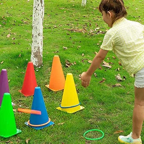 JOYIN 31PCS 3 in 1 Games, Easter Ring Toss Yard Set, Bean Bags, Cones - Outdoor Toys for Toddlers & Kids, Children's Indoor Play, Family Fun, Kids Party Cornhole Set, Lawn Games
