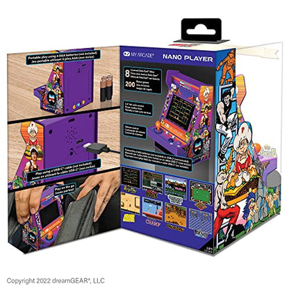 MY ARCADE Data East Hits Nano Player - 4.5" Portable Mini Arcade Machine with 208 Retro Games, 2.4" Color Display - style: Data East