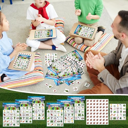 Liliful 35 Pcs Football Bingo Games 24 Players Bingo Cards Sport Theme Party Games for Adults Family Classroom Activities Birthday Party Favors Supplies - style: Football