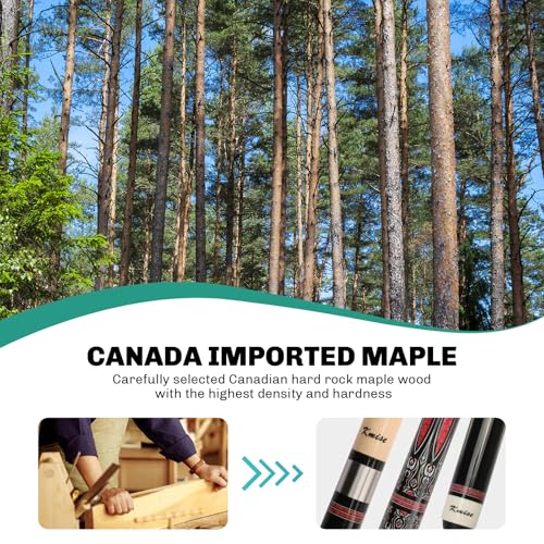 Kmise Pool Cues，Professional Billiard Pool Cue Stick with Hard Case 58" Canada Maple 13MM Tips, Low Deflection Technology - Perfect for Home Bars & Billiard (20oz Black)