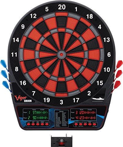 Viper Orion Electronic Soft Tip Dartboard with LaserLite Laser Throw/Toe Line Marker, red and Black