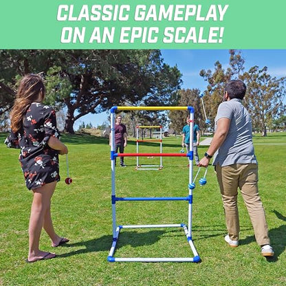 GoSports Portable Ladder Toss Game Set For Family and Friends - Weather Resistant Construction and Easy Setup for Adults and Family - Backyard Toss Game for Family Party, Cookouts & Beach Fun - style: Giant Size