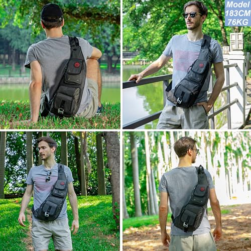 NICGID Sling Bag Chest Shoulder Backpack Crossbody Bags Casual Daypack for Men Women - color: Dark Green-2