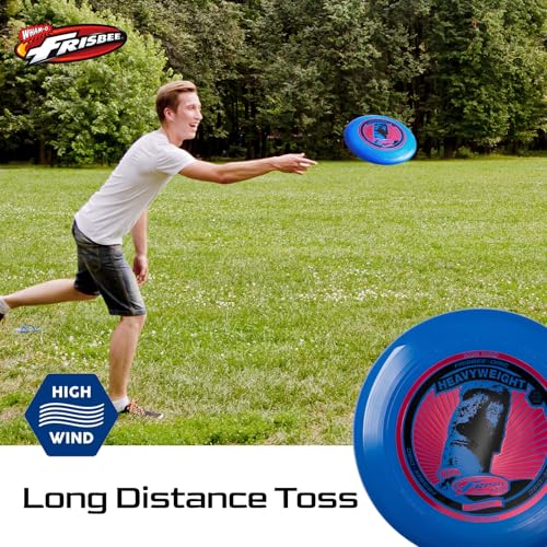 Wham-O Frisbee Heavyweight 200g Flying Disc, 11 Inch Stable Competition Sports Disc, Long Distance and Durable, for Outdoor Activities and Family Fun - color: Blue(2 Pack)
