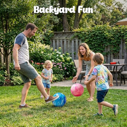 AMOR PRESENT 2PCS Inflatable Playground Balls, 8.7 Inch Marbleized Bouncy Balls Rubber Kickballs Giant Dodgeballs, for Indoor Outdoor Ball Games