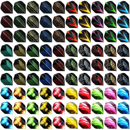 centaur 90 Pcs Standard PET Dart Flights, 30 Sets Durable Replacement Feather Tail Wings for Steel Tip and Soft Tip Darts-High Performance Accessories Kit for Dart Games