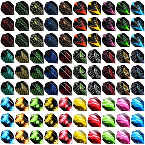 centaur 90 Pcs Standard PET Dart Flights, 30 Sets Durable Replacement Feather Tail Wings for Steel Tip and Soft Tip Darts-High Performance Accessories Kit for Dart Games