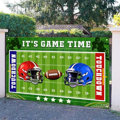 Football Field Backdrop Football Stadium Green Lawn Photography Background Rugby Ball Sports Themed Decor Banner Touchdown Sport Party Supplies for Birthday Baby Shower 9x6ft FULC05 - size: 9x6ft