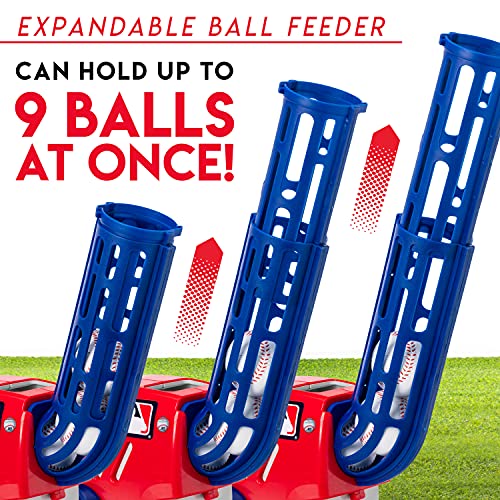 Franklin Sports Kids Pitching Machine - Plastic Baseball Pitching Machine for Kids Batting Practice - MLB Power Pitcher with Adjustable Speeds