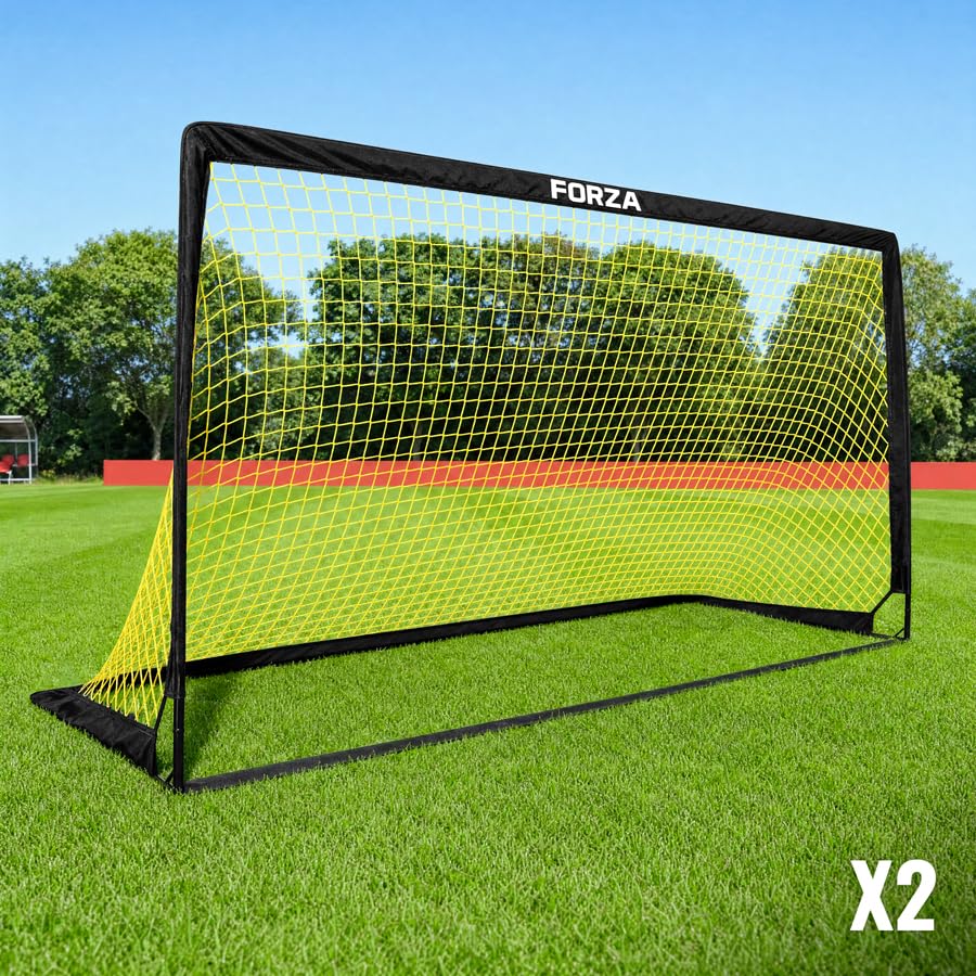 FORZA Square Pop-Up Soccer Goal [6 Sizes] | Portable Goal Posts for Kids Shooting Practice - Pop-Up in Minutes | Single or Pair of Goals - size: 9ft x 5.5ft, style: Pair