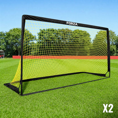 FORZA Square Pop-Up Soccer Goal [6 Sizes] | Portable Goal Posts for Kids Shooting Practice - Pop-Up in Minutes | Single or Pair of Goals - size: 9ft x 5.5ft, style: Pair