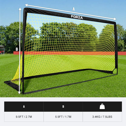 FORZA Square Pop-Up Soccer Goal [6 Sizes] | Portable Goal Posts for Kids Shooting Practice - Pop-Up in Minutes | Single or Pair of Goals - size: 9ft x 5.5ft, style: Pair
