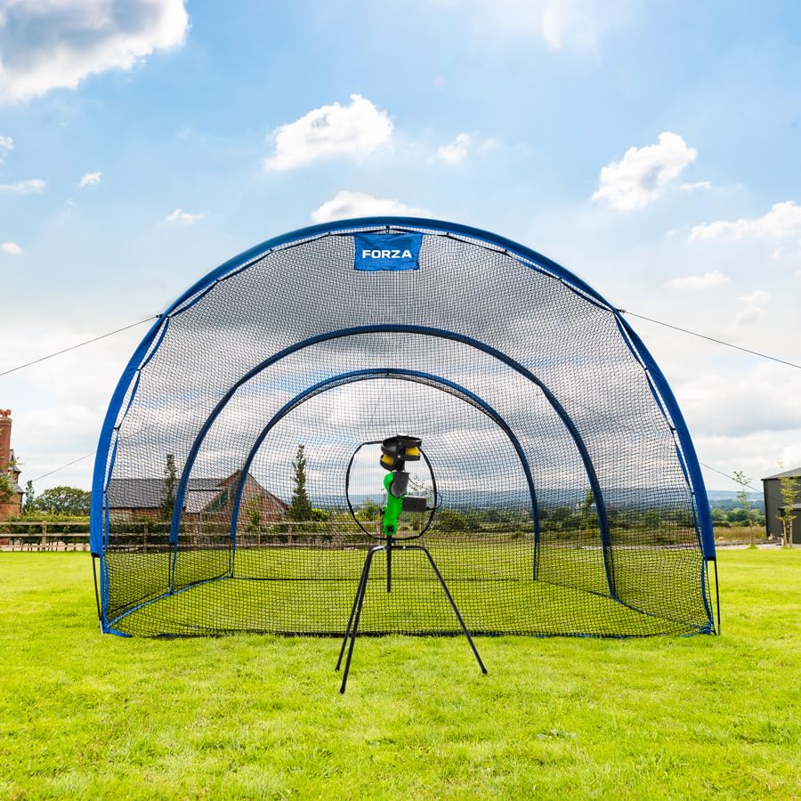 FORZA Pop-Up Baseball Batting Cage | Portable, Fiberglass Frame with Polyester Netting, Instant Setup for Anywhere Practice | Multiple Size Options, Includes Carry Bag - size: 60ft, style: Fully Enclosed